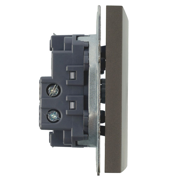 Выключатель 1-кл.самовозвр. (механизм), Stekker, 250В, 10А Эмили, RSW10-5112-09, антрацит, soft touch 50366