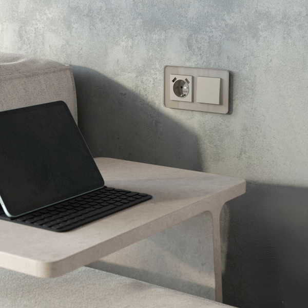 Выключатель одноклавишный (дымчатый) W1210004/ a069447