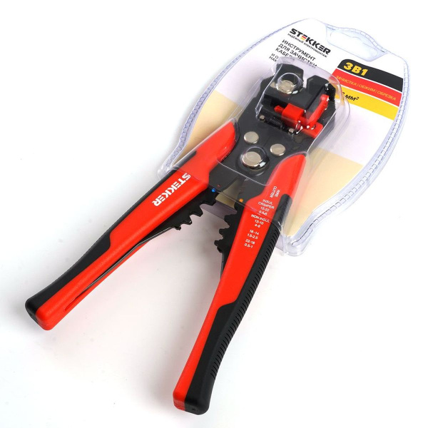 Автоматический многофункциональный инструмент для зачистки кабеля (стриппер) Stekker, 0,5-6мм, WSC-001 39775