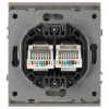 Розетка ЭРА Arktik 16-3108-07 информационная двойная 2XRJ45 титан Б0070490