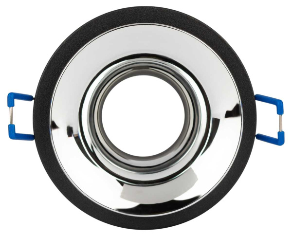 Светильник встраиваемый декоративный ЭРА KL103 BK/CH под лампу MR16 GU5.3 черный/хром Б0056355