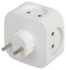 Разветвитель электрический ЭРА SP-4-USB-W на 4 розетки + 2xUSB 2400mA без заземления 10А белый Б0049532