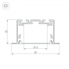 Профиль Arlight S2-Linia69-F-2500 Seamless Anod 029470