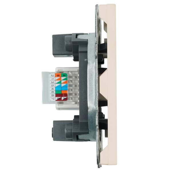 Розетка компьютерная 1-местная RJ-45 (механизм) Эмили, RST00-5117-08, кашемир, soft touch 49899