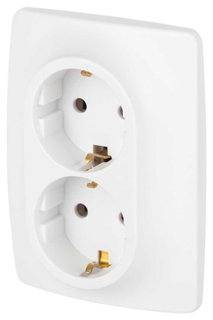 Розетка ЭРА Серия 12 12-2106-01М 2X2P+E Schuko 16А-250В белый матовый Б0065721