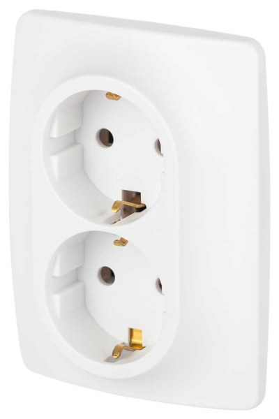 Розетка ЭРА Серия 12 12-2106-01М 2X2P+E Schuko 16А-250В белый матовый Б0065721