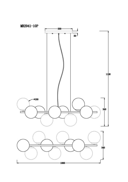 Подвесная люстра MyFar Aerton MR2941-10P