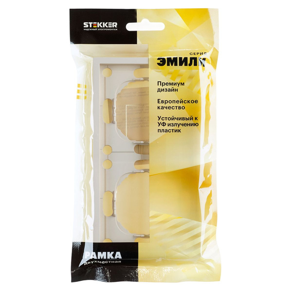 Рамка Stekker, PFR00-5002-08 2-местная Эмили, кашемир, soft touch 49911