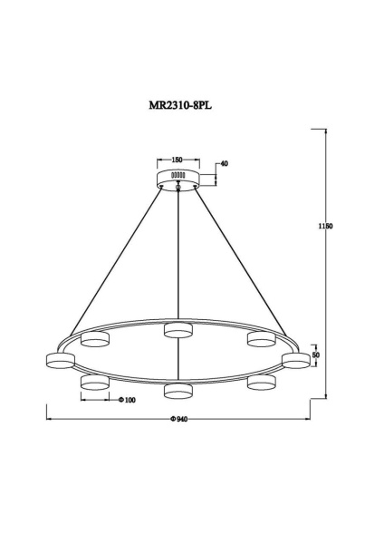 Подвесная светодиодная люстра MyFar Milla MR2310-8PL