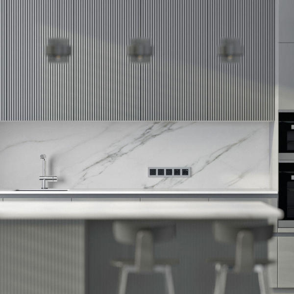 Рамка Werkel Slab на 5 постов серебро/софт W0052965 4690389207952