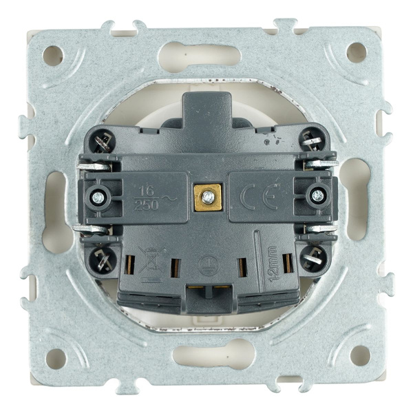 Розетка 1-местная с крышкой с защ. штор, Stekker, с/з, IP42, 250В, 16А Эмили, RST16-5112-08, кашемир, soft touch 49907