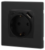 Розетка ЭРА Серия 12 12-4108-05 2P+E 16A-250В со шторками с USB type-A+C 5В-3А антрацит Б0067707