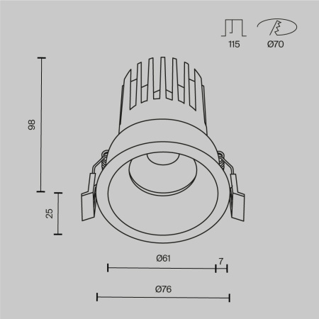 Встраиваемый светильник Maytoni Technical Downlight Dip DL117-15W-3K-W
