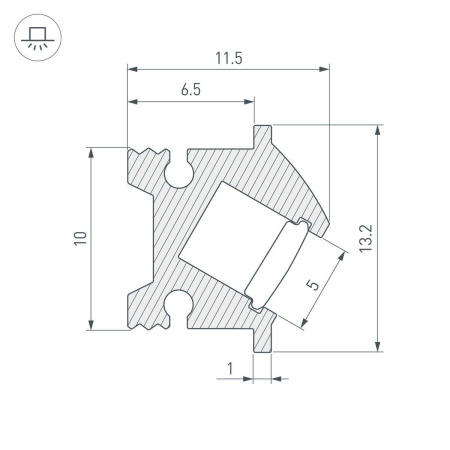 Профиль встраиваемый Arlight SL-Bevel-H12-F13-2000 Anod Iron Grey 045329