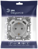 Розетка ЭРА Elegance 14-4108-03 2P+E 16A-250В со шторками с USB type-A+C 5В-3А алюминий Б0067741