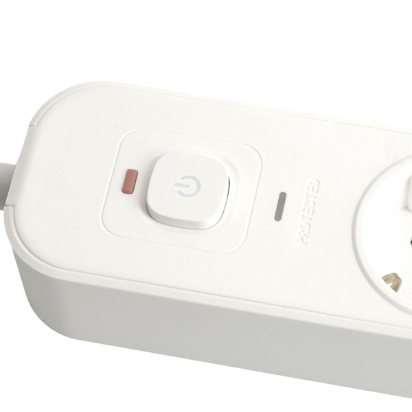 Сетевой фильтр 3-местный с/з Stekker 3x1мм2, 1,8 м, 250В, 16А, 2 USB-A+2 Type-C, серия Nova, белый 50099