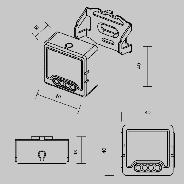 Wi-Fi выключатель одноканальный (без нуля) Maytoni Technical Smart home MSN001