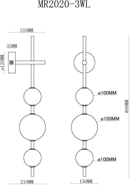 Бра MyFar Violla MR2020-3WL