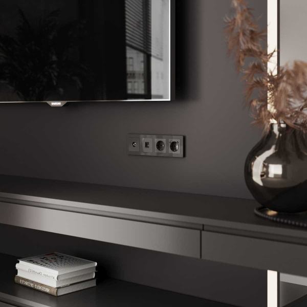 ТВ-розетка Werkel оконечная графит акрил W1183044 4690389197550