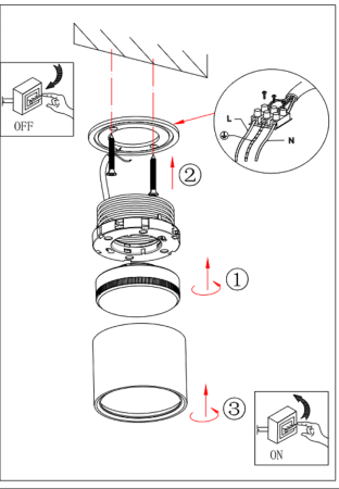 Накладной светильник ЭРА OL7 GX53 BK/CH Б0048531