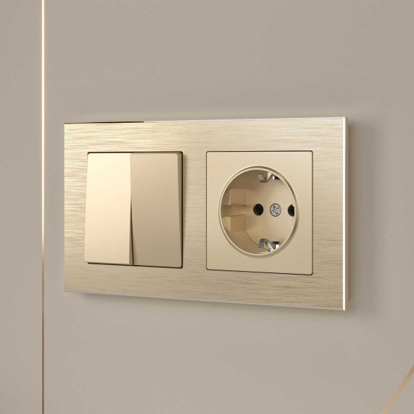 Рамка Werkel Aluminium на 2 поста шампань алюминий W0021711 4690389158148