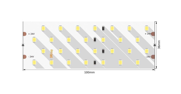 Светодиодная лента SWG 26W/m 280LED/m 2835SMD нейтральный белый 5M 005079