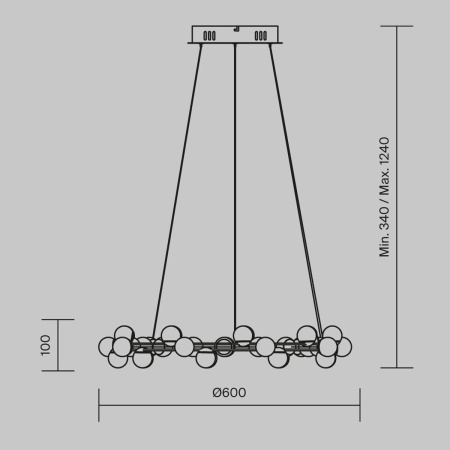 Подвесная светодиодная люстра Maytoni Tessara MOD081PL-L50G3K