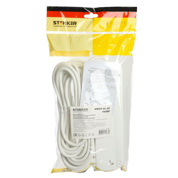 Удлинитель Stekker Home 4гн 7м с/з HM07-41-07 49361
