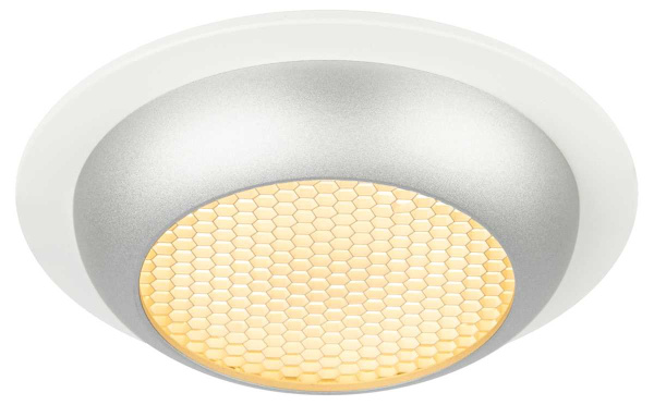 Светильник встраиваемый ЭРА KL111 WH/SL под лампу GX53 белый/серебро матовый Б0061539