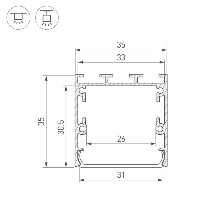 Профиль Arlight Line-S-3535-3000 Anod 041826