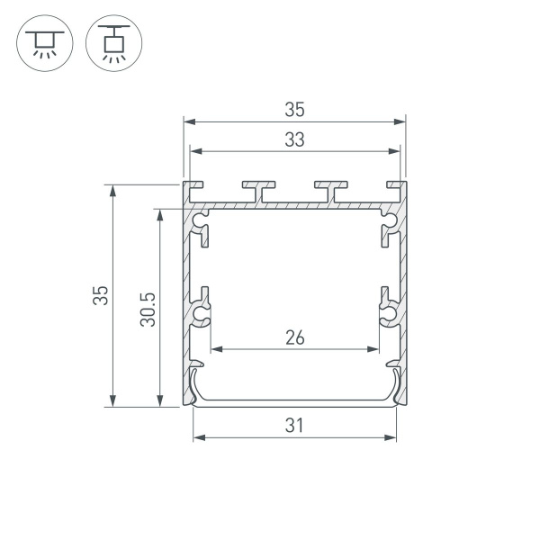 Профиль Arlight Line-S-3535-3000 Anod 041826