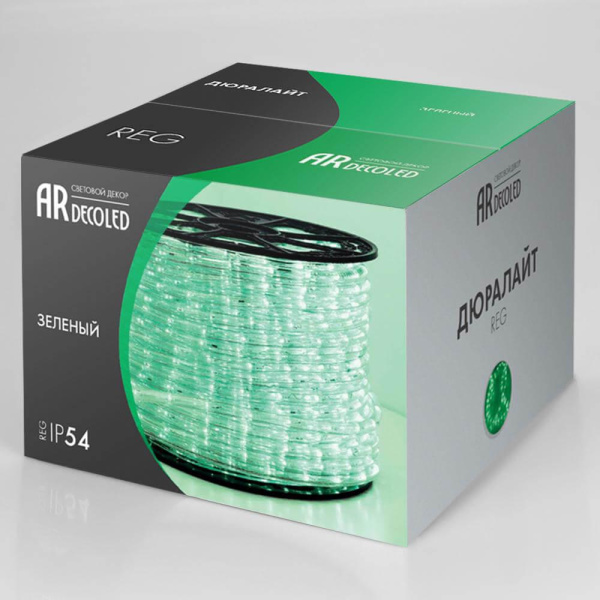 Дюралайт с эффектом мерцания Ardecoled 1.6W/m 36LED/m зеленый 100M ARD-REG-Flash Green 024638