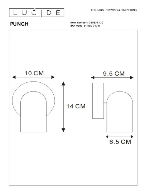 Спот Lucide Punch 13958/01/30