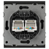 Розетка ЭРА Arktik 16-3108-05 информационная двойная 2XRJ45 антрацит Б0070488