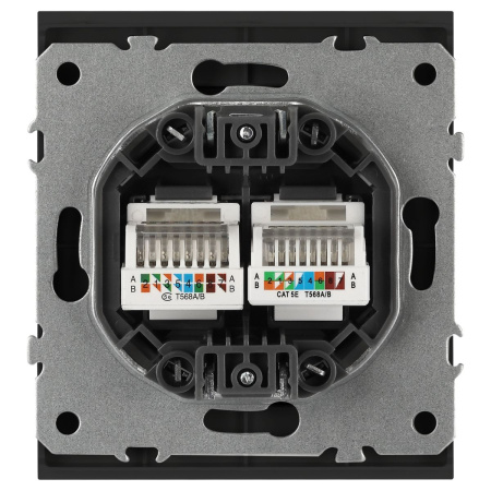 Розетка ЭРА Arktik 16-3108-05 информационная двойная 2XRJ45 антрацит Б0070488