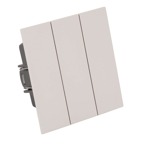 Выключатель 3-клавишный (механизм), Stekker, 250В, 10А Мия, RSW10-3108-08, пудровый жемчуг 50474