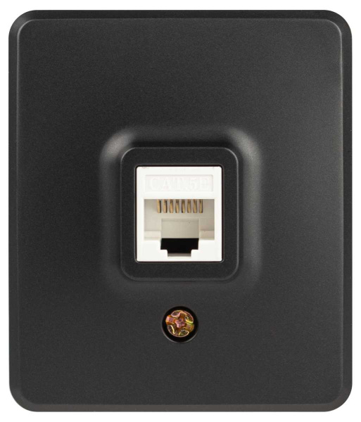 Розетка ЭРА Эксперт 11-3203-05 информационная RJ45 IP20 ОУ антрацит Б0062988