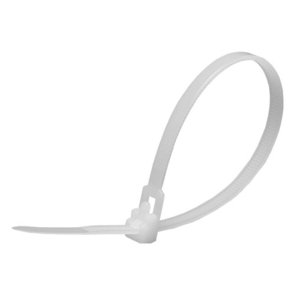 Хомут нейлоновый многоразовый Stekker NYCT50-200 5x200 мм, белый 39082