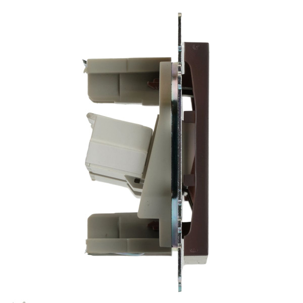 Розетка компьютерная 2-местная RJ-45 (механизм) Stekker GLS00-7109-04 Катрин, шоколад 50006