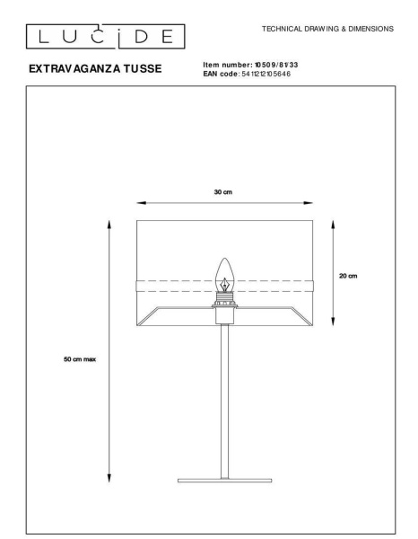 Настольная лампа Lucide Extravaganza Tusse 10509/81/33