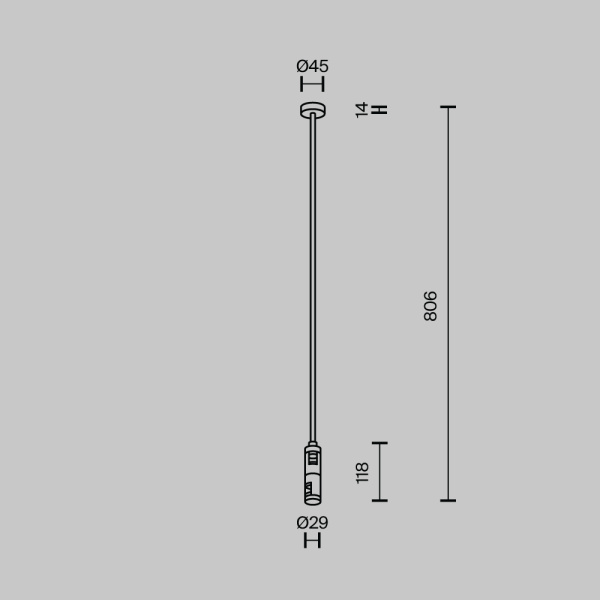 Крепление потолочное Maytoni Technical Accessories for tracks Flarity TRA159C-D1-BS