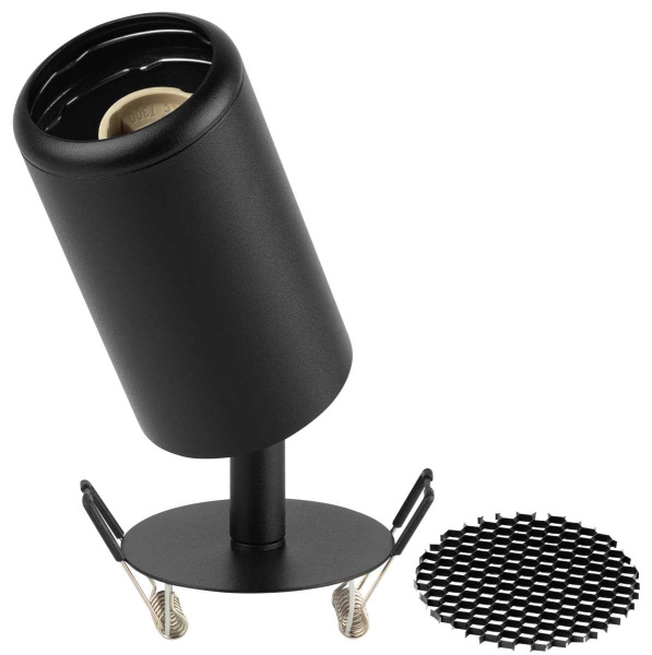 Светильник встраиваемый алюминиевый ЭРА KL106 BK под лампу MR16 GU10 черный матовый Б0061623