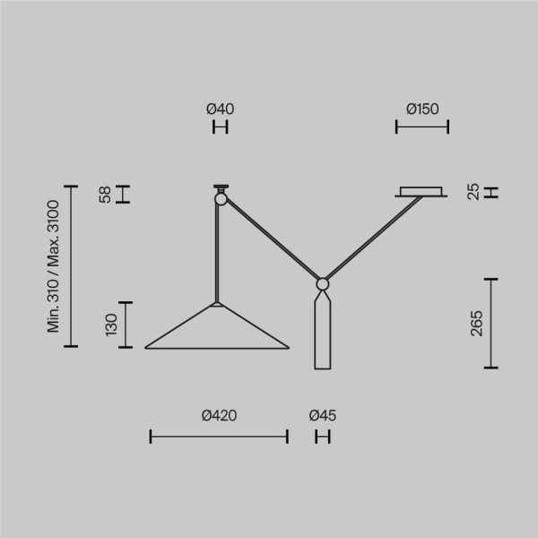 Подвесной светильник Maytoni Technical Peso P080PL-01B
