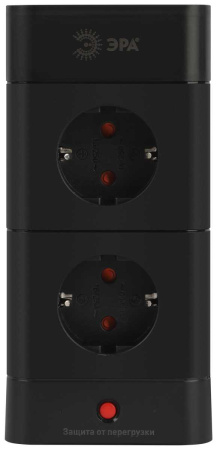 Сетевой фильтр ЭРА TWR-8es-1,5m-4USB-B башня с защитой заземлением с выключателем 8 розеток+4xUSBA+C 1,5м 16А черный Б0069072