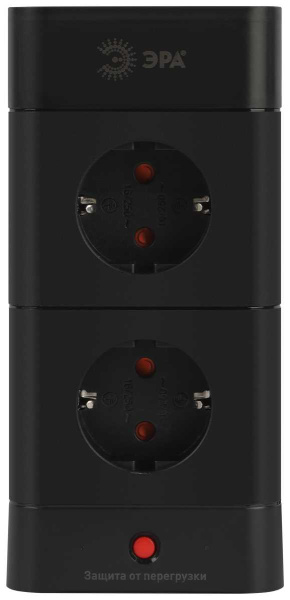 Сетевой фильтр ЭРА TWR-8es-1,5m-4USB-B башня с защитой заземлением с выключателем 8 розеток+4xUSBA+C 1,5м 16А черный Б0069072