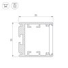 Профиль Arlight SL-ARC-3535-D1500-N90 SILVER (1180мм, дуга 1 из 4) 026595