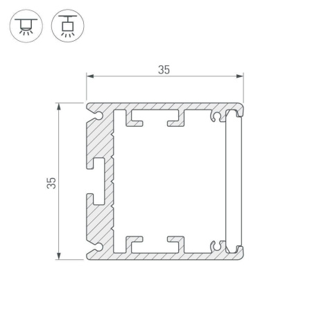 Профиль Arlight SL-ARC-3535-D1500-N90 SILVER (1180мм, дуга 1 из 4) 026595