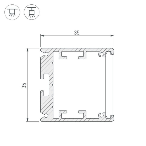Профиль Arlight SL-ARC-3535-D1500-N90 SILVER (1180мм, дуга 1 из 4) 026595