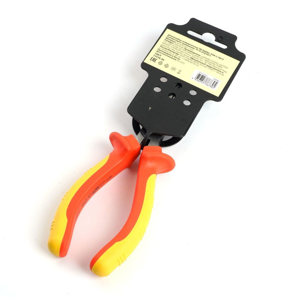 Длинногубцы диэлектрические, 160мм, Cr-V, двухкомпонентная рукоятка PLM-2-160-P 39780