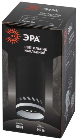 Настенно-потолочный светильник ЭРА OL50 BK Б0059803